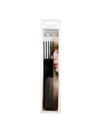 Boreal Italy Classic Hair Comb with Carving Fork 674/B - Stylish Hairdressing